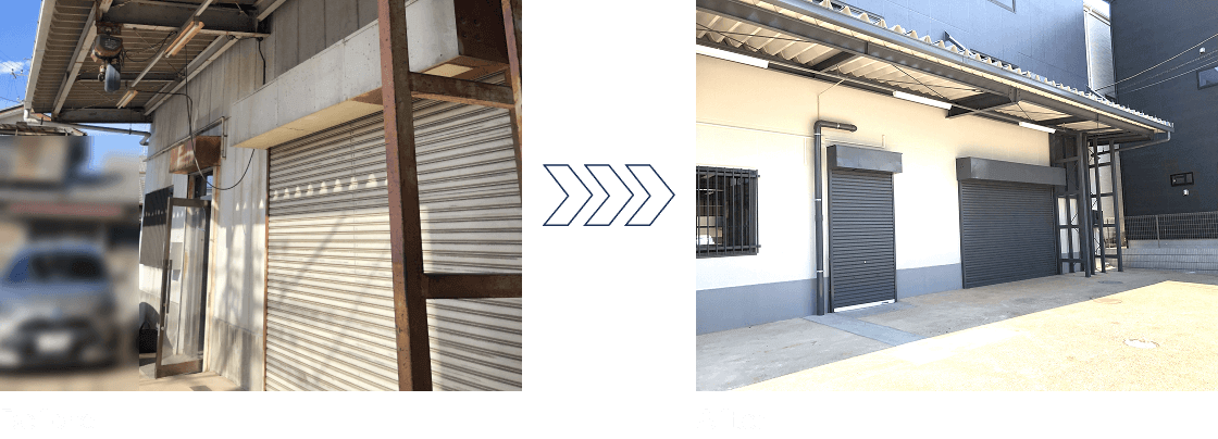 各種リノベーション(シャッター塗装・シャッター調整・クレーン撤去)
