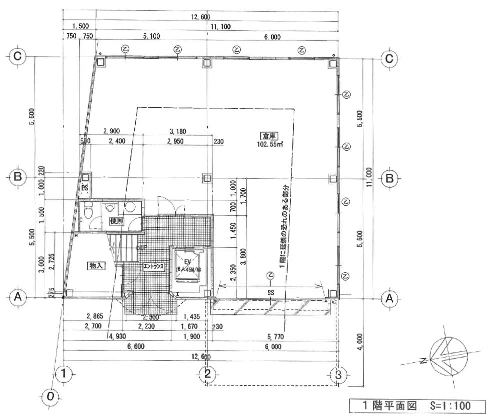 【売却済】武蔵新城倉庫の貸し倉庫（貸倉庫）・賃貸倉庫の図面