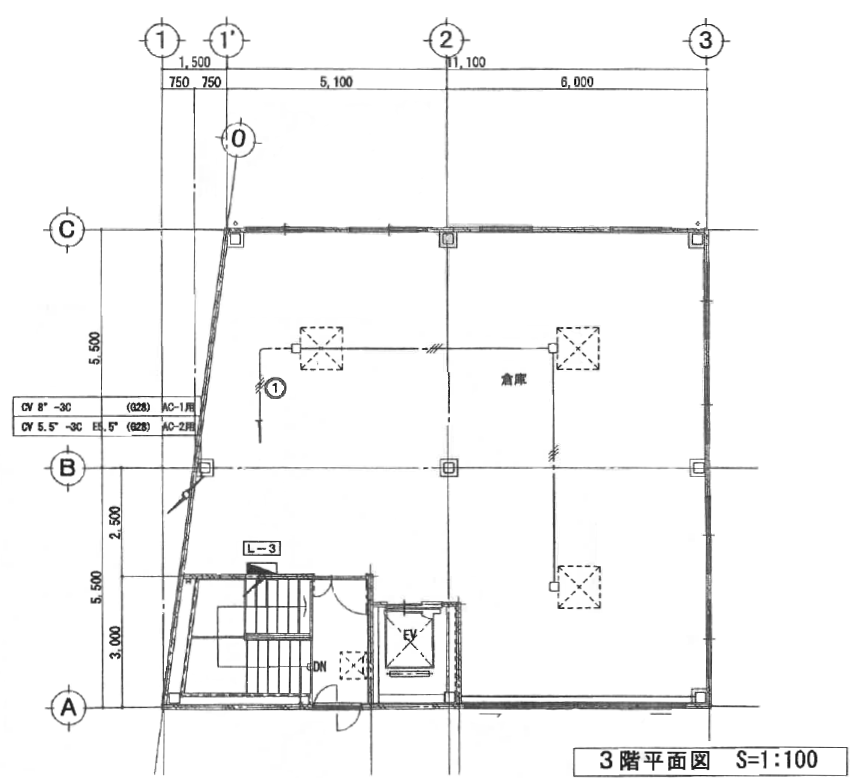 【売却済】武蔵新城倉庫の貸し倉庫（貸倉庫）・賃貸倉庫の図面